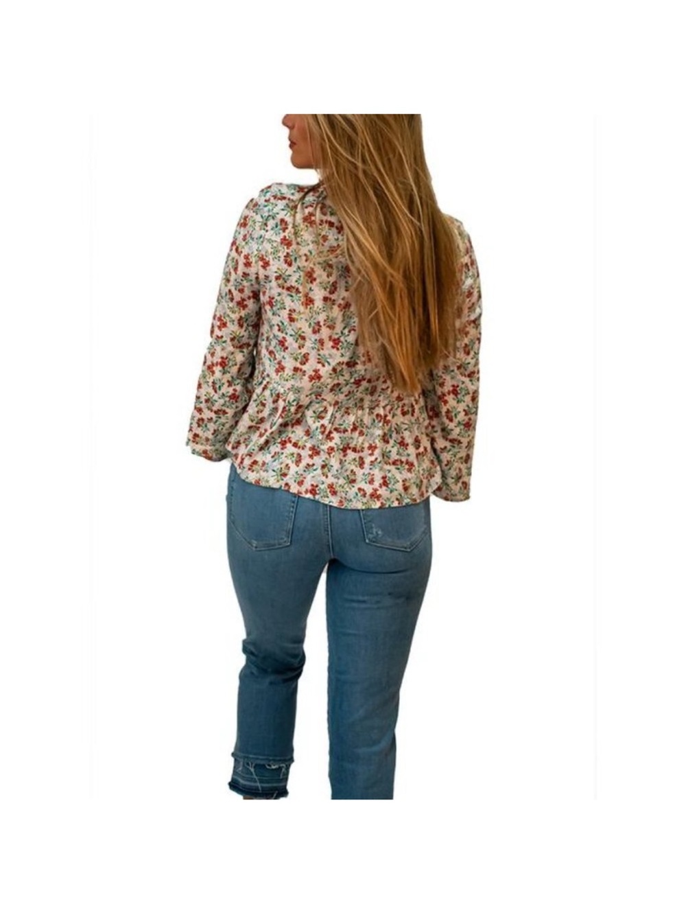 Jack by BB Dakota Floral V-Neck Peplum Blouse - Picture 10 of 10